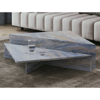Table basse en pierre au design moderne personnalisé SH STONE, meubles de salon, table basse triangulaire en marbre naturel, ensemble de 2