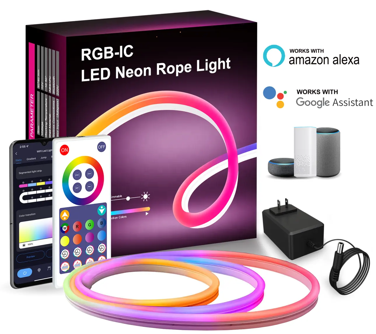 Akıllı Led Neon ışık ile Tuya WIFI Neon ipi ışık DIY ışık çubuğu APP kontrol müzik oturma odası yatak odası dekorasyon