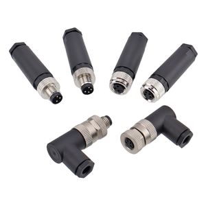 定制 M8 M12 铜质子弹头连接器，带锁，IP67 等级，60V，DIN 型，同轴，3/6 路，角灯，电视 LED，汽车伺服电机 - Product Image 6