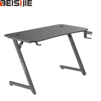 Bureau de jeu Walnutum, bureau d'ordinateur, bureau de jeu pour usage domestique, bureau en forme de Z