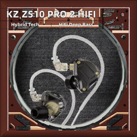 KZ ZS10 PRO 2 Technologie Hybride Écouteurs 10mm 1DD 4BA HiFi Bass Moniteur d'oreille 4 niveaux Réglage personnalisé 3.5mm 10mm Écouteurs filaires
