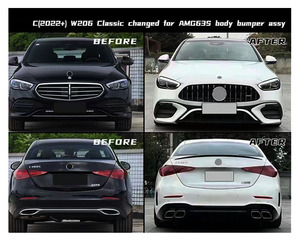 Classe C W206 Mise à niveau <span class=keywords><strong>AMG</strong></span> C63 Pare-chocs avant et arrière Calandre Jupes latérales Déflecteur arrière Kit de carrosserie pour Mercedes-Benz - Product Image 3