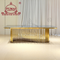 Mobilier pour hôtel de Dubaï salle de banquet table et chaises de mariage de luxe en acier inoxydable
