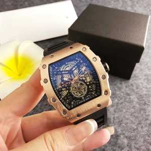 <b>Black</b> ceramic barrel <b>watch</b>, double tourbillon <b>watch</b>, fashion sports racing quartz <b>watch</b>, curved mirror men's <b>watch</b> - Product Image 2