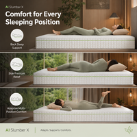 Matelas intelligent AI : Solution de sommeil intelligente avec soutien lombaire adaptatif, matelas de lit réglable, matelas à ressorts ensachés King Queen