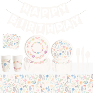 ชุดจานดอกเดซี่ลายดอกไม้แบบใช้แล้วทิ้ง DAMAI ชุดอุปกรณ์ปิกนิกสำหรับเด็ก ชุดตกแต่งงานวันเกิดเด็ก - Product Image 1