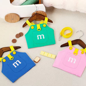 Ropa para mascotas: Chaleco para perro con bordado de letras en el pecho y la espalda, ropa para gato con bordado en el pecho y la espalda, ropa para perro estilo oso de peluche, ropa para perro con correa - Product Image 1