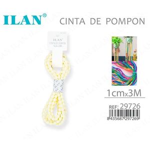 ริบบิ้นอิลัน ปอม-ปอม 1 ซม. X 3 ม. สีเบจ สำหรับงานประดิษฐ์ - Product Image 1