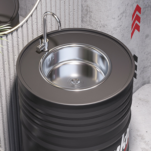 Longstar Industriestil Waschbecken Einzigartiges Ölfass-Badezimmerwaschbecken Modernes Industrielles Aufsatzwaschbecken für Bar und Bad - Product Image 4