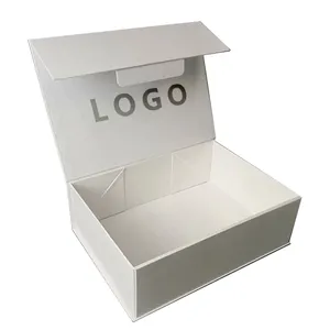 Luxury Customized Clothing Cardboard Magnetic Recyclable Folding Garment T-shirt Box Packaging Gift White Box