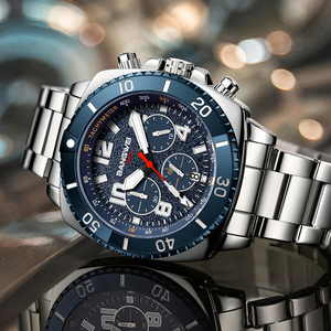LIGE BW8818 Orologio <span class=keywords><strong>di</strong></span> Lusso con Quadrante Grande Blu per Uomo, Orologio da Polso Luminoso in Acciaio Inossidabile Impermeabile, Cronografo Maschile Montre Homme - Product Image 4