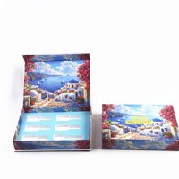 Boîte à bonbons rigide pliable de haute qualité, écologique, impression couleur, fermeture magnétique, paysage de Santorin, insert en mousse, sucre