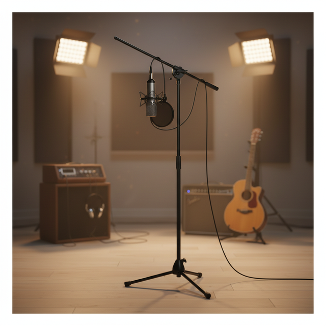 Professional Cheap Price High Quality Adjustable Black Tripod Microphone Stand