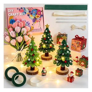 Kit de loisirs créatifs pour enfants : Ensemble de 7 mm de nettoyeurs de pipe en velours de coton pour projets artistiques éducatifs DIY et fleurs faites à la main - Product Image 3