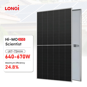Panneaux solaires monocristallins à verre simple Longi X10 640w 645w 650w 660w 670w <span class=keywords><strong>Hvh</strong></span> pour usage domestique, directement de l'usine - Product Image 1