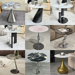Modern Marble <b>Side</b> <b>Table</b> Stainless Steel Base <b>Round</b> Coffee <b>Table</b> Versatile Living Room Furniture - Product Image 3