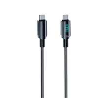 Kabel Data USB-C Sunda 100W dengan Layar Digital, Pengisian Cepat 5A, Pengisi Daya Super Cepat, dan Selubung Silikon PVC untuk Ponsel