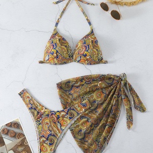 ชุดบิกินี่เซ็กซี่แบบ 2 ชิ้น สายผูกคอ ผ้าแห้งเร็ว บราดันทรง สายวีสตริง ผ้ายืดสแปนเด็กซ์/โพลีเอสเตอร์ ชุดว่ายน้ำสำหรับผู้หญิง - Product Image 4