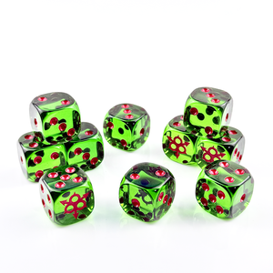 Ensemble de dés personnalisés en résine verte transparente avec symboles de Chaos, 16 mm, 6 faces, pour <span class=keywords><strong>Warhammer</strong></span> 40k, <span class=keywords><strong>jeux</strong></span> de rôle de table - Product Image 6