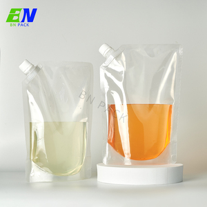 Personalizado bebida saco suco leite chá takeaway sopa saco transparente sucção bocal stand malote líquido - Product Image 3