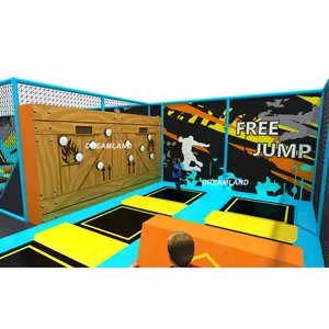 Diseño profesional Free Jump Adult Big Indoor Foam Pit Children Trampoline Park con Ninja Warrior