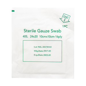 ผ้าก๊อซปลอดเชื้อขนาด 10x10 ซม. ผ่านการฆ่าเชื้อด้วย EO ได้รับการรับรองมาตรฐาน CE ISO13485 สำหรับการปิด<span class=keywords><strong>แผล</strong></span>ทางการแพทย์เพื่อการป้องกันในโรงพยาบาล - Product Image 1