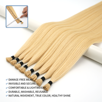 Extensiones de Cabello Humano Super I-Tip, Extensiones de Cabello Nano I-Tip, Extensiones de Cabello Humano Rizado con Cuentas I-Tip