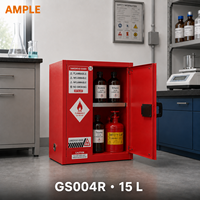 Armoire de sécurité en acier rouge de 15 L (4 gallons) pour matériaux inflammables, avec une seule porte, pour laboratoire, entrepôt, fournisseur OEM ODM