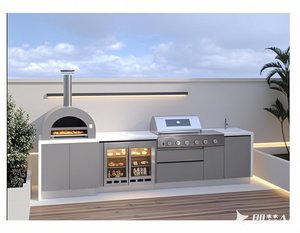 Set da cucina da esterno in acciaio inox moderno Design resistente alle intemperie con stile europeo e accessorio per lavello