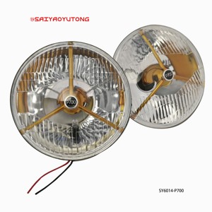 Les phares modifiés de la <span class=keywords><strong>moto</strong></span> britannique P700 sont des phares universels classiques <span class=keywords><strong>vintage</strong></span> de 7 pouces pour voitures - Product Image 2