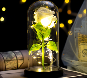 Stringa di Luce a Led Fiore Artificiale Fiore di Rosa Regalo Immortale Del Fiore Micro Paesaggio della Rosa di Simulazione di Vetro Ombra Romantico Regali Unici - Product Image 5