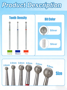 Đầu mài móng Ai-oral Autoclavable Green Coarse Grit, mạ điện kim cương, thân 2.35mm, bảo hành 3 năm dành cho làm móng - Product Image 3