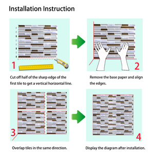 Autocollants décoratifs imperméables pour carrelage, mosaïque autocollante pour crédence <span class=keywords><strong>de</strong></span> cuisine et <span class=keywords><strong>salle</strong></span> <span class=keywords><strong>de</strong></span> <span class=keywords><strong>bain</strong></span> - Product Image 5