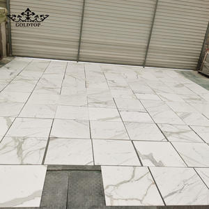 Carreaux de sol et de mur en marbre dolomite blanc Calacatta poli Goldtop modernes, imperméables, pour cuisine et salle de bain - Product Image 1