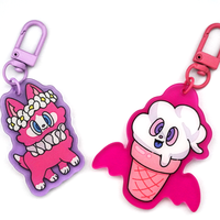 Porte-clés en acrylique imprimé de dessins animés sur mesure de haute qualité, breloques en acrylique coloré