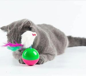 Jouet de souris de style moderne pour animaux de compagnie jouet interactif avec baguette en plumes souris en peluche de couleur aléatoire pour chats - Product Image 4