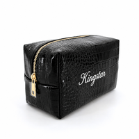 Pochette cosmétique de luxe en similicuir crocodile brillant, sans cruauté, écologique, avec fermeture éclair, organiseur de maquillage pour cadeau