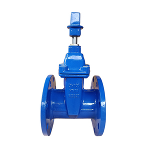 Vanne à opercule manuelle en fonte ductile, norme DIN DIN3302 F4, à tige non montante, siège à ressort, bleue, avec joint carré C, fournie directement par l'usine - Product Image 1