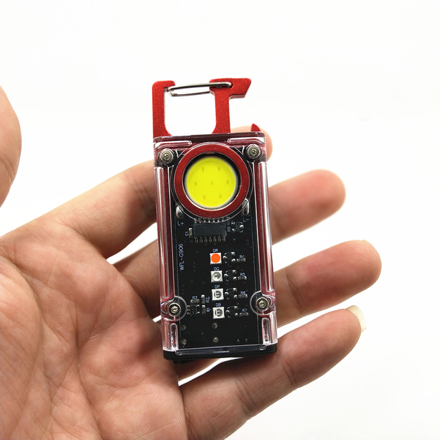 Rechargeable 4 Light Modes Portable Pocket Light Keychain Mini Flashlight Led Outdoor Camping Cob Working Light