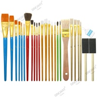 Sinoart Trong Kho Nhà Máy 25 Cái/bộ Nghệ Sĩ Vẽ Tranh Nghệ Thuật Brush Set Cho Nghệ Thuật