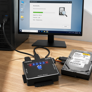 Adaptador convertidor de disco duro <span class=keywords><strong>FIDECO</strong></span> USB 3.0 a SATA IDE con función de clonación para HDD/SSD de 2.5 y 3.5 pulgadas - Product Image 4
