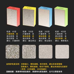 Disque de meulage diamanté portatif 90x55mm, grain 400, résistant à l'usure, pour le traitement des céramiques, forme rectangulaire - Product Image 4