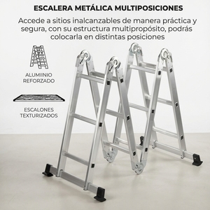 <span class=keywords><strong>Escalera</strong></span> Plegable <span class=keywords><strong>de</strong></span> Aluminio Recta Multiposición <span class=keywords><strong>de</strong></span> 3.3 Metros, Versátil, Antideslizante, 12 Peldaños, Alta Calidad, para Interiores - Product Image 2