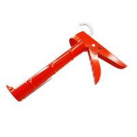 Pistolet à mastic Red Skeleton robuste 10 oz avec cliquet, outil de construction et de décoration