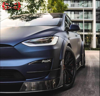 Jupes latérales à lèvre avant en Fiber de carbone de qualité supérieure diffuseur arrière Spoiler aile Canards Kit de carrosserie de Style RZ pour Tesla modèle X 2023
