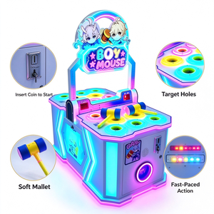 Macchina <span class=keywords><strong>da</strong></span> gioco arcade a martello a gettoni con insegna ad arco, due martelli e fessura per monete per centri di intrattenimento familiare e centri commerciali - Product Image 5