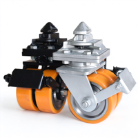 Roda Kontainer Pengangkut Beban Berat 3-5 Ton Berbahan Baja Poliuretan dengan Pemasangan Samping, Rem Total Lock, Roda Datar, dan Peredam Kejut