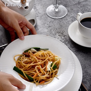Barato al por mayor de porcelana blanca juegos de vajilla barato blanco platos de cena para restaurante - Product Image 4