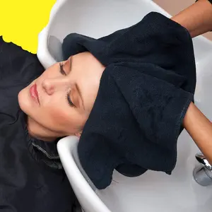 Wholesale Sports Gym Nail Hairdressing Beauty Salon Quick Dry Towel Custom Logo Hair Black Spa Towels