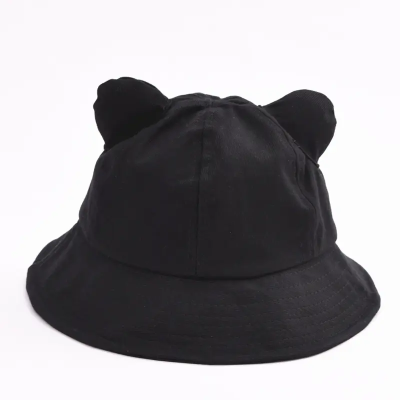 Offre Spéciale Ultraviolet-Preuve Ventilation Pêche Ins Chat Chapeau De Paille Enfants Seau Logo Personnalisé Enfants Cap Mignon Chapeau